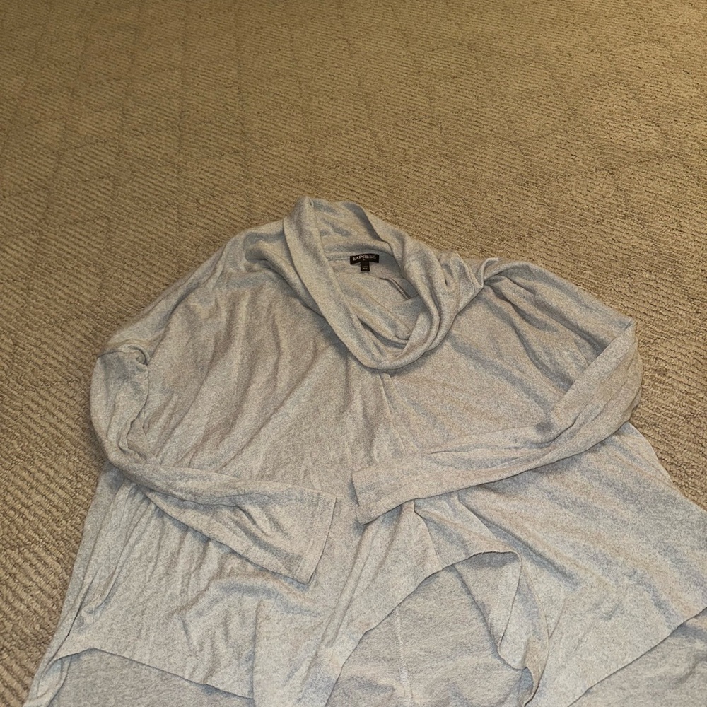 Gray Cowl Neck Sweater